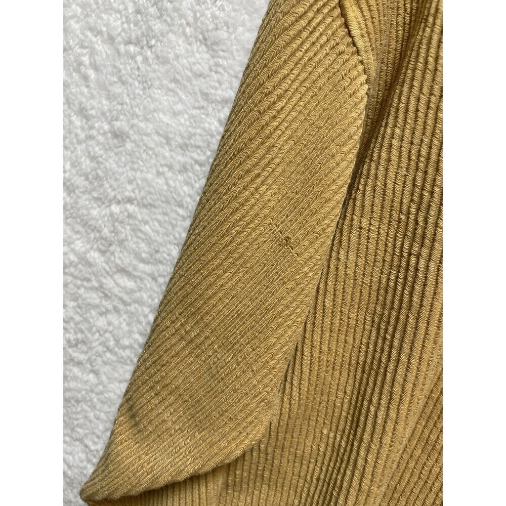 American Eagle Hoodie Women’s M Yellow Ribbed Knit Button Front Long Sleeve - Picture 9 of 11